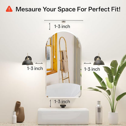Arched Bathroom Medicine Cabinet with Mirror, No Assembly Needed, Recessed or Surface Mount Wall Storage Cabinet, Mirror Cabinet with Tissue Slot (Bevel, 29.5" L x 15.7" W)