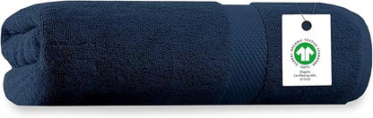 Delara Organic Cotton Luxuriously Plush Bath Sheet | GOTS & Oeko-TEX Certified | Premium Hotel Quality Towels | Feather Touch Technology| 650 GSM Long Staple|Soft, Quick Dry & Ultra-Absorbent 36"x70"