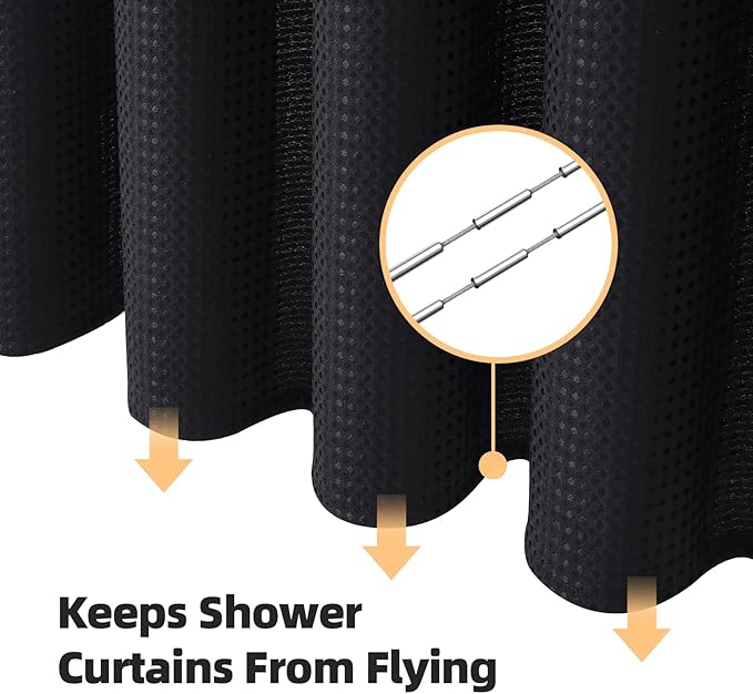 LaCyan 3 in 1 Waterproof Waffle Weave Shower Curtain and Clear Liner Set with 12 Stainless Steel Hooks Double Sided for Bathroom 72 Inches Heavy Duty Polyester Fabric Shower Curtains 36x72