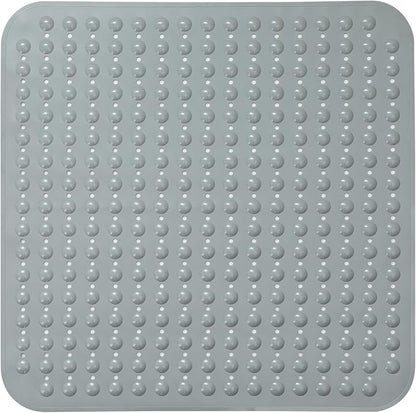 ENKOSI Extra Large Square Non Slip Shower Mat - 31 x 31-inch XL Bathroom Shower Mat - Square Shower Matts for Shower Stall Floors | Secure Suction Cups and Drain Holes (31x31 Mint Green)