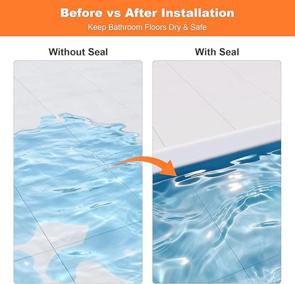 3.8'' High Shower Threshold Water Dam Collapsible 70IN Shower Water Splash Guard for Shower Water Blocker for Wet and Dry Separation Bathroom and Kitchen (70 Inch)