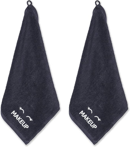 White Classic Bleach Safe Black Makeup Washcloths for Face Cleansing, 6 Pack - Super Soft Luxury Cotton Black Makeup Towels, Highly Absorbent and Quick Dry, All Makeup Remover Cloth | 13 x 13