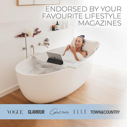 BADESOFA® Luxury Bath Pillow M - Lusciously Soft & Comfortable Tub Pillow for Bathtub - Washable & Quick-Drying Bath Back Pillow - Non-Slip Full Body Tub Pillow - Luxury Spa Cushion in Blue