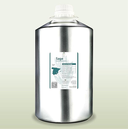 Sage Essential Oil - Direct from Essential Oils SL Spain - Steam Distilled - Aceite Esencial de Salvia for Aromatherapy, Massage, Diffuser, DIY Candle and Soap Making - 22lbs