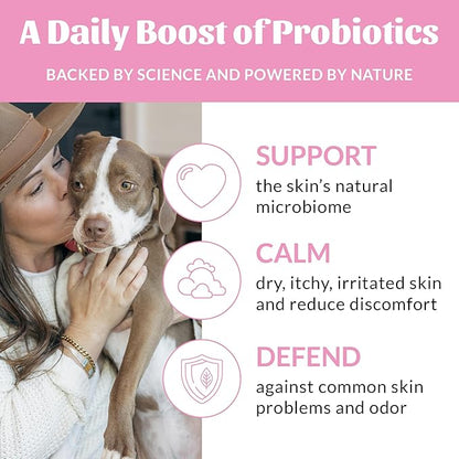 Skout's Honor Probiotic Pet Detangler Spray - Hydrating & Conditioning with Avocado Oil, 97% Natural, Paraben & Sulfate-Free, softens for a More brushable Coat, Daily Use, 8oz, Happy Puppy
