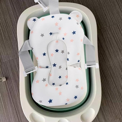 Mesh Bath Support Seat Floating Shower Pad Newborn Non-Slip Cradle Cushion for Bathtubs Safe Comfortable Bathing Aid