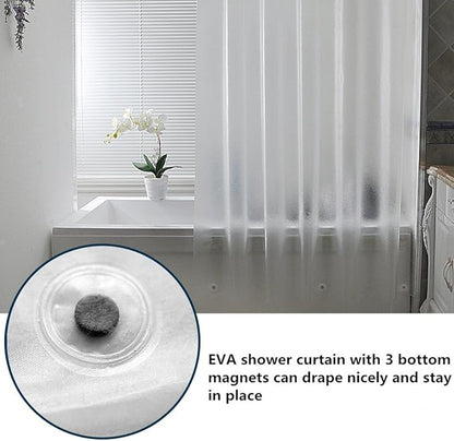 AooHome Extra Long Shower Curtain Liner, Clear Eva Frosted Shower Curtain with 5 Bottom Magnets, Semi Transparent, 72 x 86 Inch