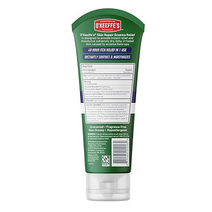 O’Keeffe’s Skin Repair Eczema Relief Body Cream, 7oz Tube (Pack of 1) – 48 Hour Itch Relief in One Use