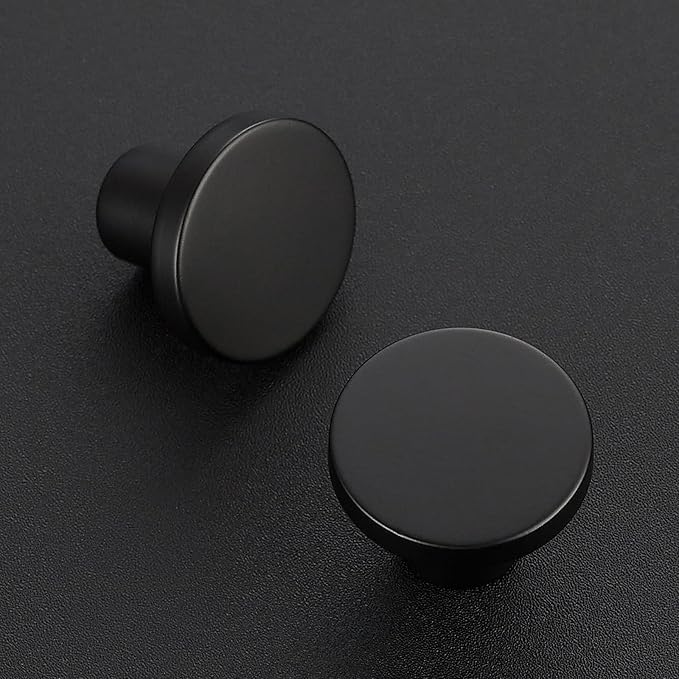 Ravinte 55 Pack Cabinet Knobs Black Kitchen Cabinet Knobs Round Dresser Drawer Pulls Closet Door Pulls 1-1/5 Inch