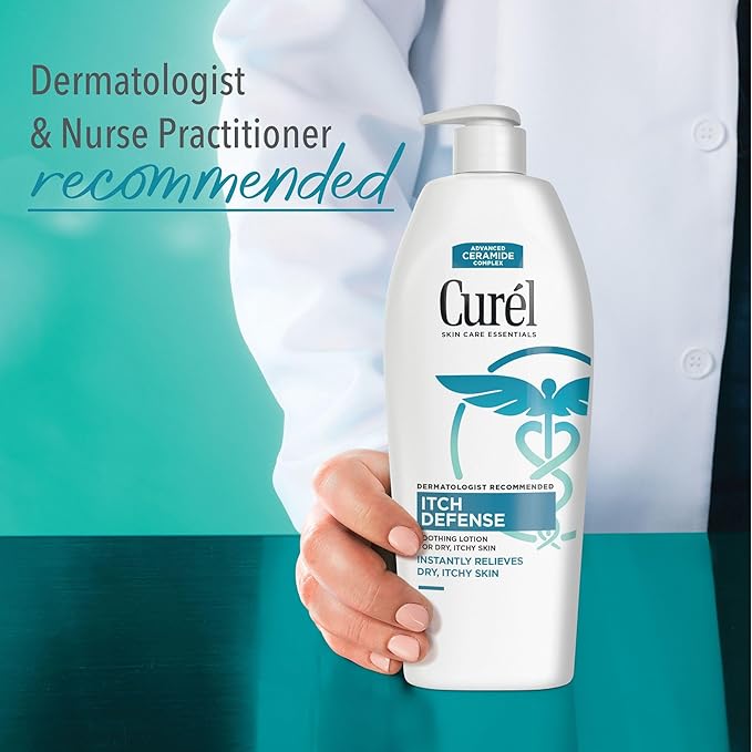 Curel Itch Defense Lotion for Sensitive and Dry Skin, Hand and Body Lotion that Helps Prevent Flare-Ups, Soothes Itchy Skin, Ceramide Moisturizer, Body Care, Bulk, 13 Oz (Pack of 3)