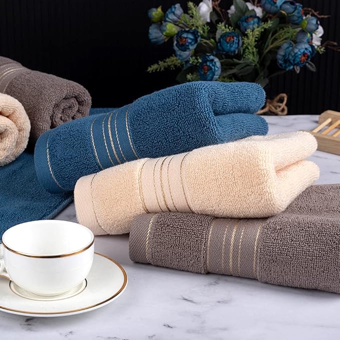 2 Pack Hand Towels for Bathroom - 100% Cotton Decorative Soft & Highly Absorbent Towel Set for Face, Spa, Gym, Kitchen, Hotel, 13x30 Inch (Blue - 2 Pack)