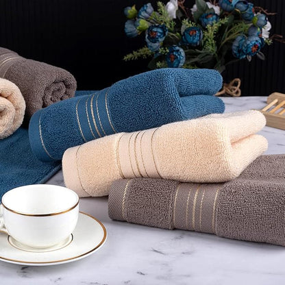 2 Pack Hand Towels for Bathroom - 100% Cotton Decorative Soft & Highly Absorbent Towel Set for Face, Spa, Gym, Kitchen, Hotel, 13x30 Inch (Beige - 2 Pack)
