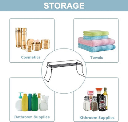 Metal The Sink Vanity Organizer 2 Pack, Bathroom or Kitchen Sink Organizer, Feminine Products Organizer (2 Black)