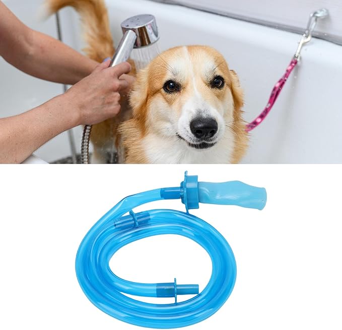 Diydeg Dog Shower Attachment Hose, Slip On Pet Sprayer No Tools Handheld Dog Bathing Grooming Shower Head Portable Sink Hose Faucet Sprayer Shampoo for Pet Baths, Seniors RV