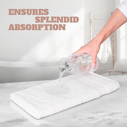 White Classic Wealuxe Cotton Hand Towels - Soft and Lightweight - 16x27 Inch - 12 Pack - Multi