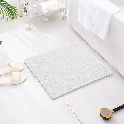 Joyhalo Shower Mats for Showers Anti Slip for Elderly, 17'' x 24'' Non Slip Bath Mat for Inside Shower, Bath Tub Mats for Bathroom Non Slip for Shower, PVC Loofah Bathroom Mats, White