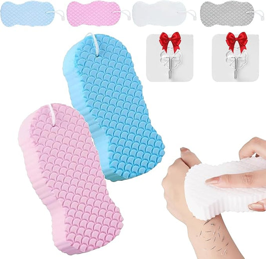 Magic Exfoliating Bath Sponge, 3D Super Soft Exfoliating Bath Sponge, Gentle & Effective Exfoliation, Highly Absorbent Design for Convenience and Durability (2PCS-B)