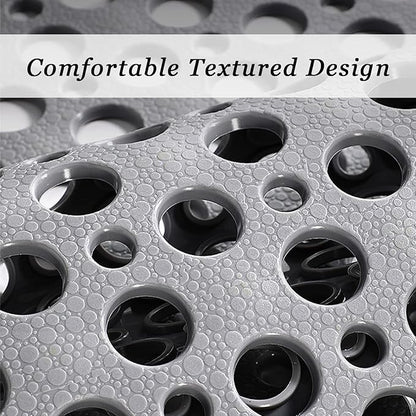 Extra Large Non Slip Shower Mat for Inside Shower, 47x32 Inch Oversized Shower Stall Mat,Bath Mat for Shower with Big Suction Cups,Drain Holes,Two-Sided Anti-Slip