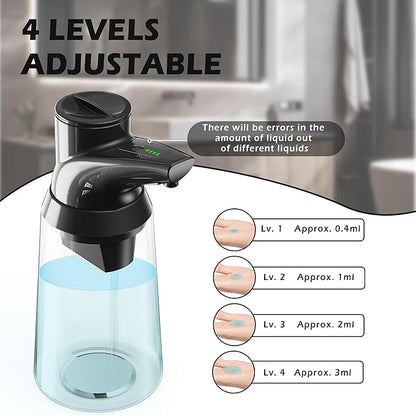 Adjustable Automatic Soap Dispenser Touchless, 4 Adjustable Levels，Battery Powered Operated Sensor Liquid Soap Pump，Touch-Free Hand Sanitizer Dispenser