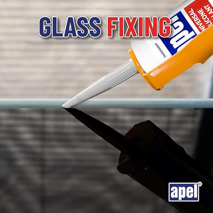 apel All Purpose Clear Silicone Sealant Waterproof (24 x 10.5 fl.oz.), 100% Silicone Caulk, Weatherproof & Flexible Adhesive Sealant for Indoor and Outdoor Use, Transparent - 24 Pack