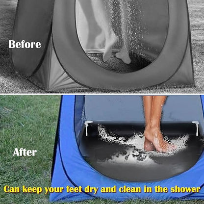 Portable Shower Pan, Foldable Outdoor Shower Floor with Drain & Storage Bag, RV Shower Pan Camping Shower Base for Outdoor, Indoor, Camping, Beach, Pet Bath