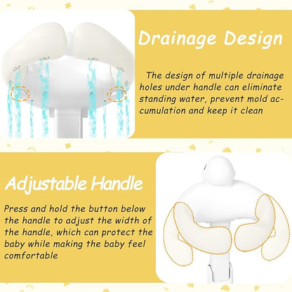 Baby Shower Stand with Anti-slip Base, Adjustable Child Stand for Shower Infant Bath Support Stand Bath Stand for Toddlers 6-36 Months