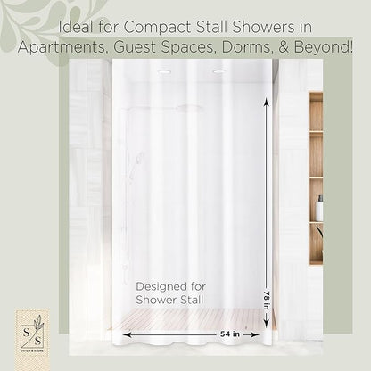 Stitch & Stone Shower Curtain Liner, Premium Medium Weight Durable Waterproof 6g PEVA for Bathroom with Weighted Magnets, Extra Long 54" x 78", Frosty 1 Pack