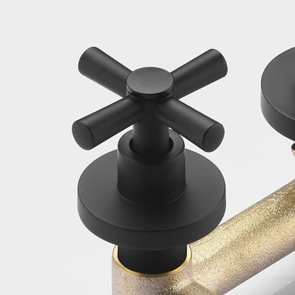 SUMERAIN Wall Mount Tub Filler Matte Black Bathtub Faucet High Flow Two Cross Handles with Rough in Valve, Extra Long Spout