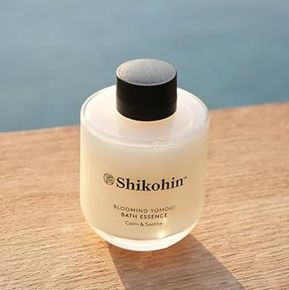 Blooming Yomogi Bath Essence: Milky Bath Oil with Yomogi Leaf, Camellia & Rice Bran - Natural Aromatherapy Soak - 100ml - Forest Bathing Scent - Vegan, Cruelty-Free, Made in Japan