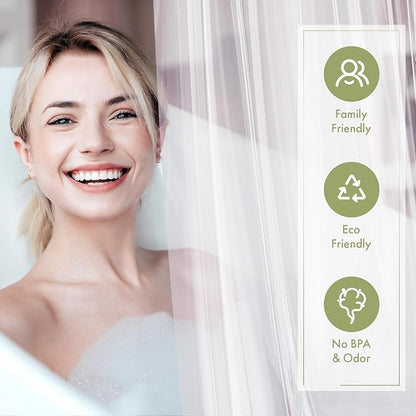 AmazerBath Small Shower Curtain Liner, 36x72 Stall Plastic Clear Shower Curtain Liner, PEVA Cute Narrow Shower Liner, Stand Up Shower Curtain Liners with 2 Magnets and 6 Rustproof Grommet Holes
