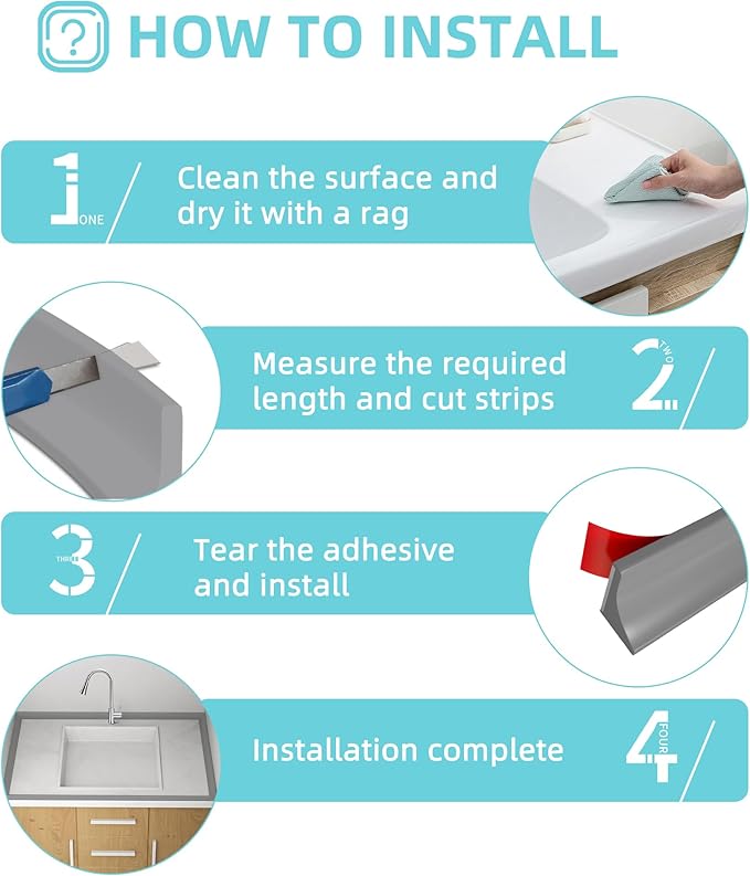 Shower Threshold Water Dam,Walk in Shower Water Guard, Shower Dam Water Barrier Bathroom Sink Splash for Dry And Wet Separation Caulk Seal Strip Edge Trim (39Inch, Gray)