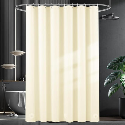 UFRIDAY Beige Shower Curtain Liner Premium PEVA 72 x72 inch,Heavy Duty Shower Curtain with 3 Weighted Magnets, Plastic Waterproof Grey Shower Curtains for Bathroom with 12 Hooks