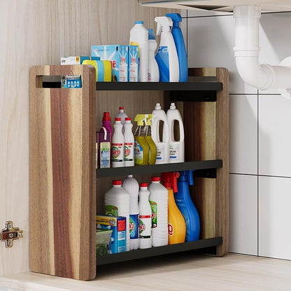 Bathroom Counter Organizer,Bathroom Counter Shelf,Bathrooms Organizers,Under Sink Organizer,Cologne Organizer For Men,Cologne Stand,Spice Rack,Cabinet Organizers(Brown 3 Tier)