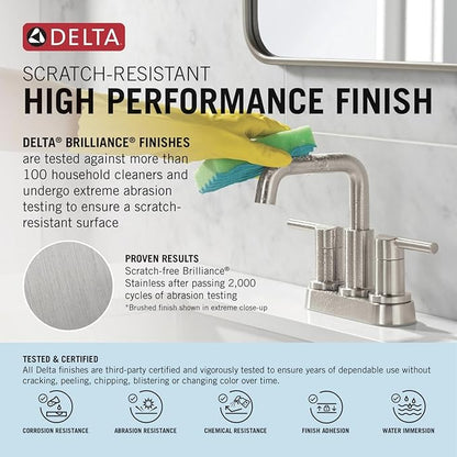 Delta Ara Freestanding Tub Faucet with Hand Held Shower, Brushed Nickel Floor Mount Tub Filler, Stainless T4767-SSFL (Valve Not Included)