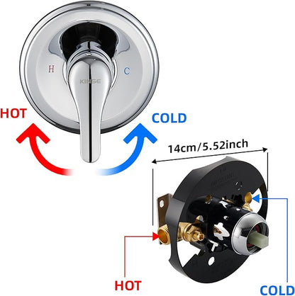 KINSE Tub shower faucet set, 5-Inchs bathtub faucet set,Single-Handle Shower Faucet set,5+1 Functions shower system,chrome shower set With tub spout (Shower Valve Included) chrome