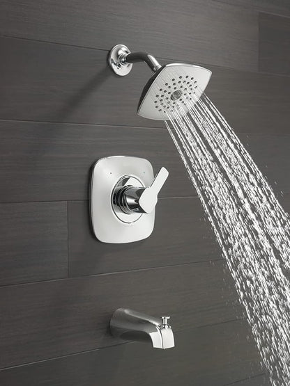 Delta Faucet Modern Single-Handle Chrome Tub and Shower Trim Kit, Shower Faucet with Single-Spray Touch-Clean Shower Head, Chrome T144339-PP (Valve Not Included)