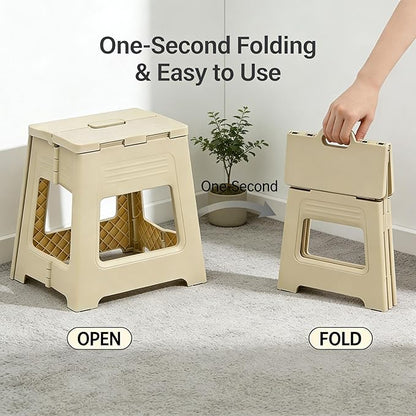 Foldable Shower Stool for Shaving Legs, Plastic Shower Foot Rest for Inside Shower,11.9" High Anti-Slip Foot Step to Shave Leg Small Folding Bench Shaving Stool for Travel/Bathroom