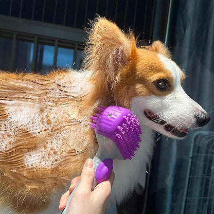 Multiple Dog Brushes, Dog Wash Brushes, Pet Grooming Brush Baths Massage Comb Depth Cleansing Silicones Bristles Nonslip Grip For Various Size Waterproofed Pet Grooming Tool