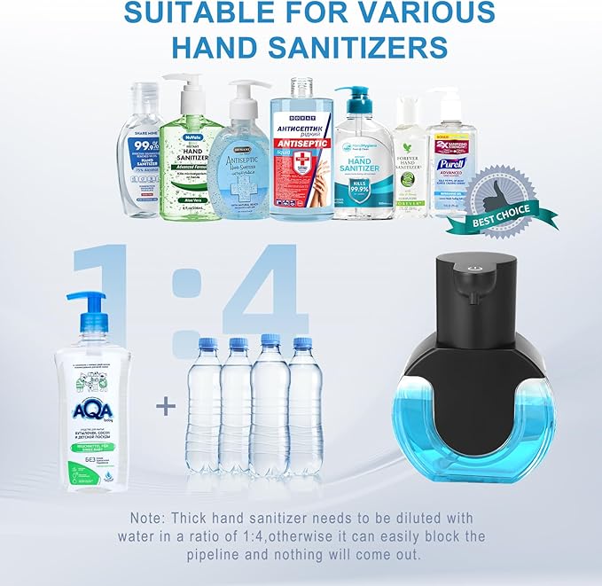 Automatic Soap Dispenser Touchless,14.2oz/420ML Auto Liquid Soap Dispenser,Rechargeabled Wall Mounted Smart Pump for Bathroom Kitchen,Black