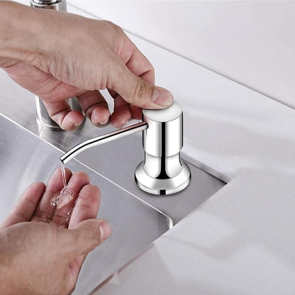 Sink Soap Dispenser, Kichen Sink SoapDispenser, 47" Extension Tube kit, Under Sink Soap Dispenser Pump, No Need More Refills （Chrome-2 Pack）