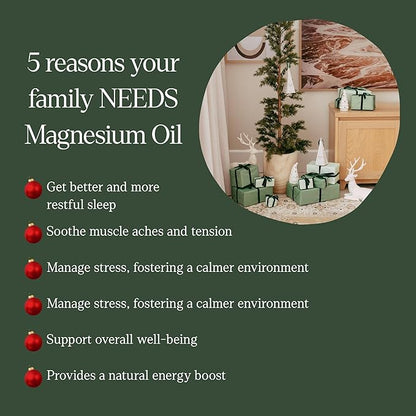 Magnesium Oil Spray, Gift for Relaxation, Topical Magnesium Spray for Adults, Non Sticky Formula, Supports Restful Sleep, Easy to Apply & Quick Drying, Fragrance Free, 6.8 Fl Oz, 1 Pack