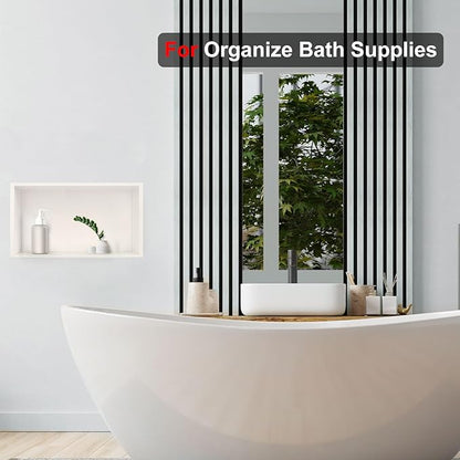 Shower Niche, 16 * 28Stainless Steel Elegant Bathroom Niche, No Tile Needed Recessed Shower Shelf Organizer for Storage，Warm White