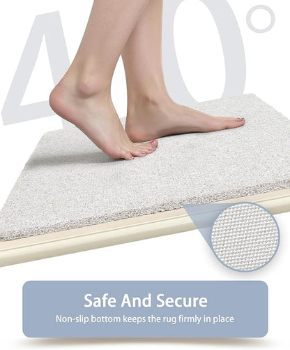 Non Slip Shower Mats for Inside Shower,16x24 Inch,Anti-Slip Bathtub Mats for Bathroom, Foot Scrubber Loofah Bath Mats for Shower, Quick Drying Shower Stall Mats for Wet Areas (White)