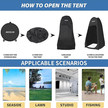 AKOZLIN Portable Pop Up Shower Tent Instant Privacy Dressing Changing Tent Outdoor Shower Room Camp Toilet Tent