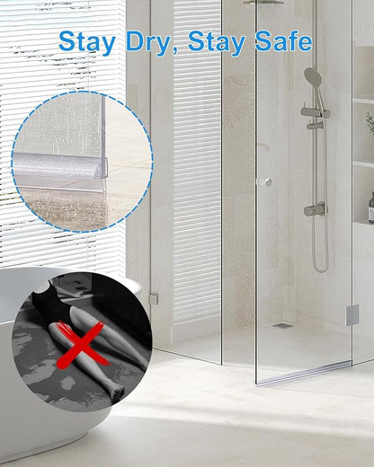 Shower Door Bottom Seal, 3Pack Shower Door Sweep Strip, Frameless Glass Doors Seal Strip for 3/8'' (10mm) Thick Doors, 39.3'' x 0.39'' Showers Water Guard Barrier
