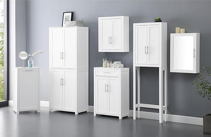 Crosley Furniture Savannah Wall Mounted Bathroom Storage Medicine Cabinet with Shelves, Snow