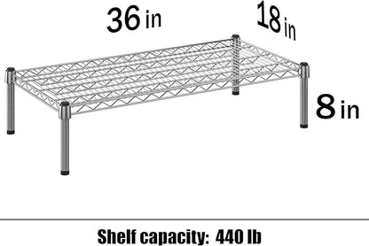 18" Deep x 36" Wide x 8" Height 1-Tier Wire Shelving Kit | NSF Commercial Storage Rack Unit