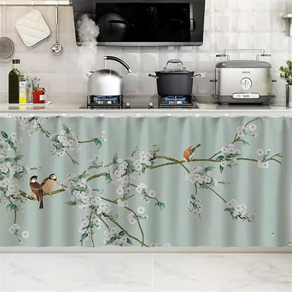 SK Studio Short Curtains for Kitchen, Cabinet Shelf Dust-Proof Blackout Tier Cafe Curtain Under Sink Skirt for Bathroom Laundry Room Style 11, 55.1" W x 23.6" H