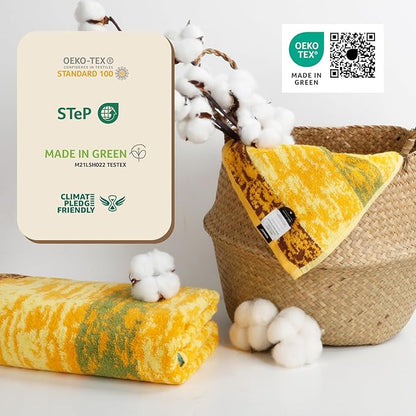 SEMAXE 4-Pack Luxury Bath Towels for Bathroom, 100% Cotton, Soft, Absorbent, and Quick-Drying, 55"x27", Wheat Filed, Perfect for Hotels, Gyms, and Spas