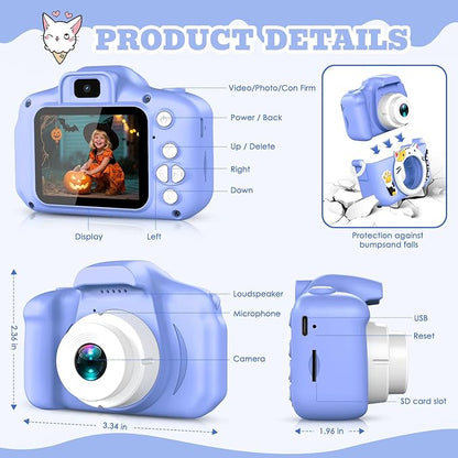 Upgrade Kids Selfie Camera for Boys,Girls Christmas Birthday Festival Gift for Kids,Digital Camera for Toddlers Toys for 3 4 5 6 7 8 9 10 11 12 Year Old